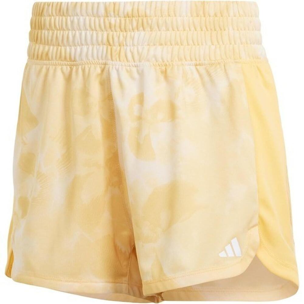 Adidas Women Pacer Essentials Flower Tie-Dye Knit Shorts Yellow XS NWT‎